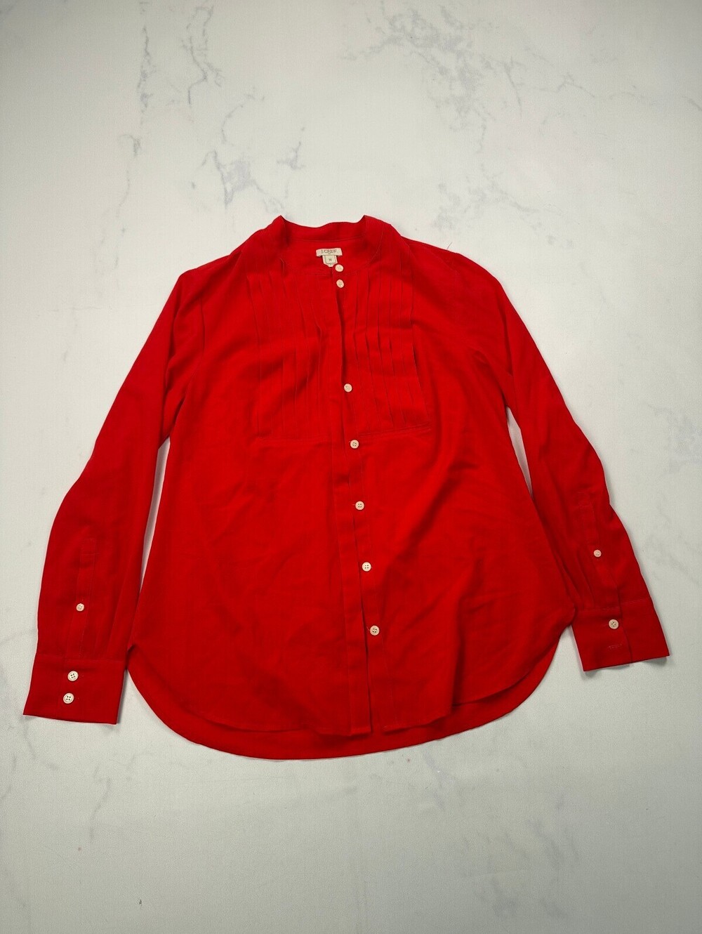J.Crew Classic Button-Up Shirt Red Modern Romantic - Womens M
